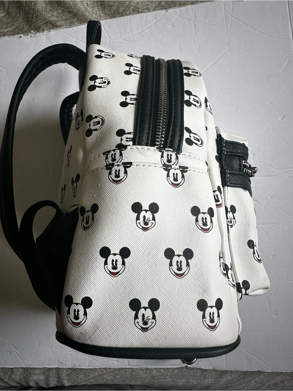 Loungefly Disney White & Black Mickey Mouse Faces Disney Parks Mini Backpack